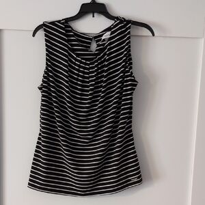Calvin Klein Black and White Striped Blouse